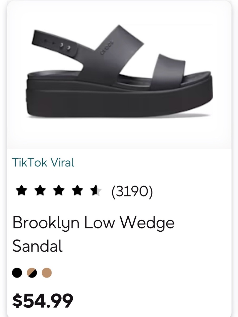 CROCS Brooklyn Platform Slingback Sandal - Black